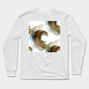 Gold Vein Swirl Pattern Long Sleeve T-Shirt